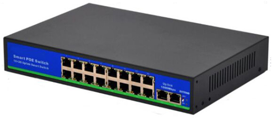 Active 16 and 2 Gigabit POE Switch Built-in