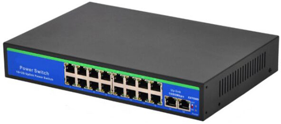 52V Passive 16 and 2  Giga POE Switch Built-in